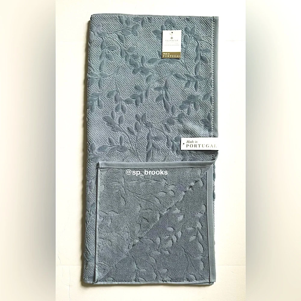 🎁6PC FELPINTER Bath Towel Set - Denim Blue Cotton, Super Soft & Absorbent